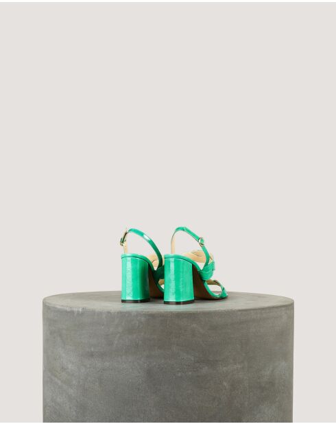 Rhea sandalen van zacht lakleer van turfleer - hak van 8 cm