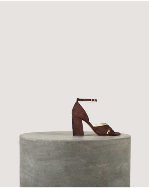 Sandali Gabrielle Plum in suede - tacco 8 cm