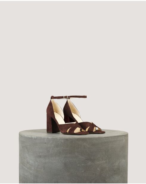 Sandali Gabrielle Plum in suede - tacco 8 cm