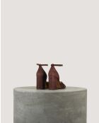 Sandales Gabrielle en daim Prune - Talon 8 cm