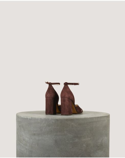 Sandali Gabrielle Plum in suede - tacco 8 cm