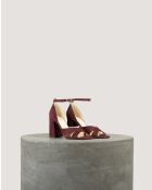 Sandales Gabrielle en daim Chocolat - Talon 8 cm