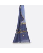 Echarpe en coton Cocteau Encre Jeans