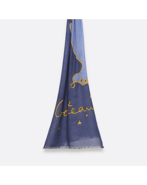 Echarpe en coton Cocteau Encre Jeans