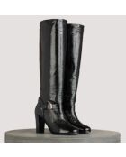 Boreal schwarze Lacklederstiefel - 9 cm Absatz