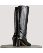 Boreal schwarze Lacklederstiefel - 9 cm Absatz