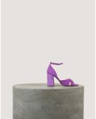 Sandalias Gabrielle de gamuza morada - tacón de 8 cm