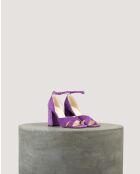 Sandalias Gabrielle de gamuza morada - tacón de 8 cm