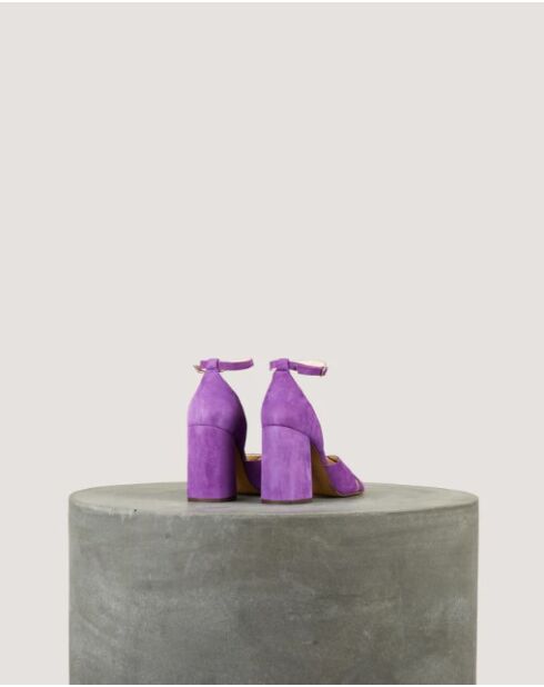 Sandali Gabrielle in camoscio viola - tacco 8 cm