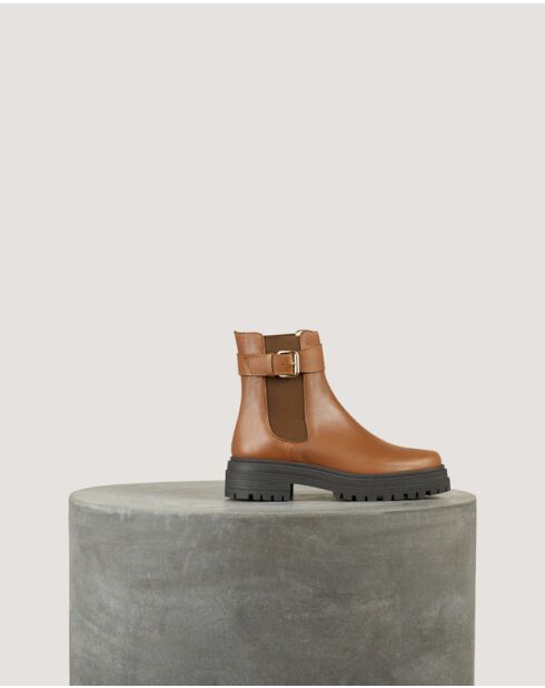 Stivali Mila in pelle castagna