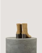 Boots LAURE Antilope beiges - Talon 6 cm