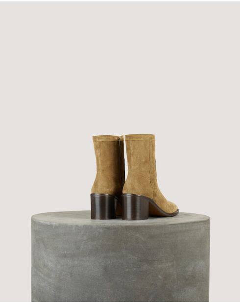 Boots LAURE Antilope beiges - Talon 6 cm