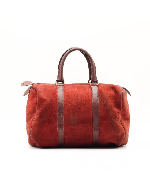Sac le Boston Daim Rouge - Etat correct avec usure - 30 x20cm