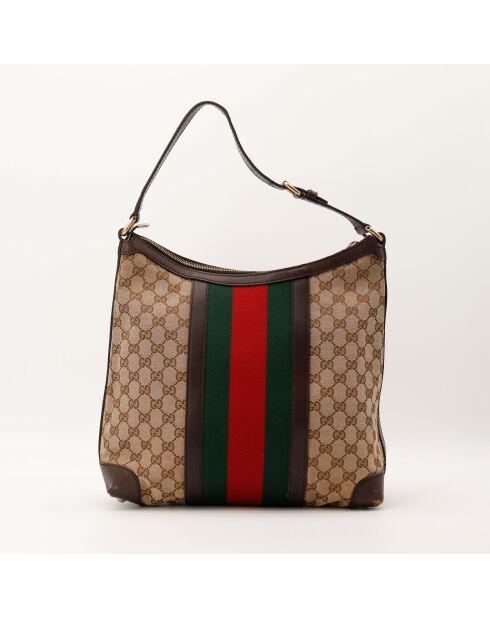 The Hobo Bag beige/grün/rot - Sehr guter Zustand - 33 x 30 x 13 cm