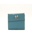 Portefeuille bleu - Etat correct - 10,5 x 11 cm