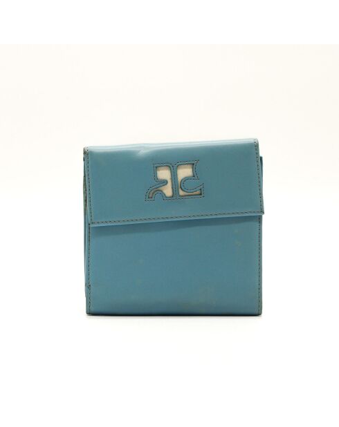 Portefeuille bleu - Etat correct - 10,5 x 11 cm