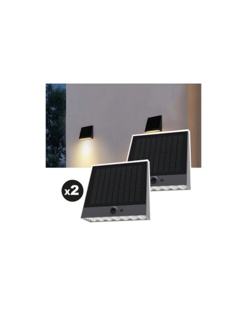 Set van 2 Solar Wall S25 solarlampen - 32x5,5x16,5 cm