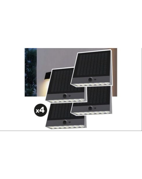 Set van 4 Solar Wall S25 solarlampen - 32x11,5x16,5 cm