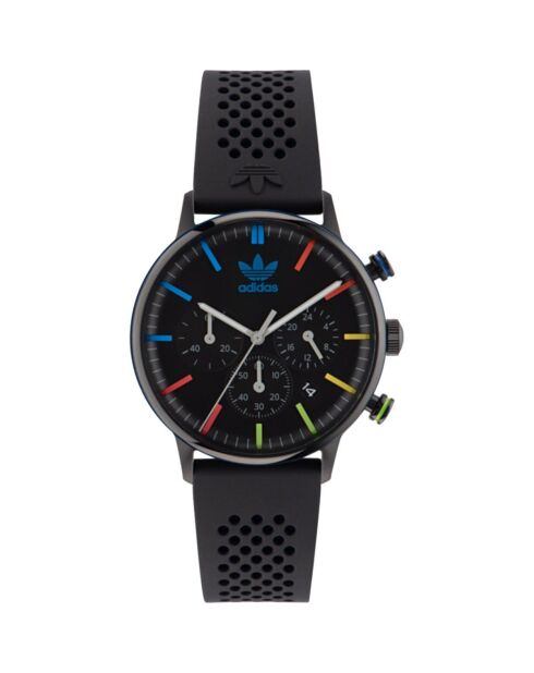 Montre  analogique unisexe en acier inoxydable noir