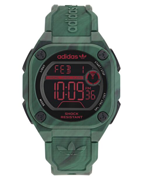 groen/zwart digitaal horloge van hars, uniseks