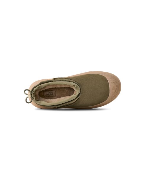 Klassieke Ultra Mini Hybrid-laarzen in olijfgroen en beige