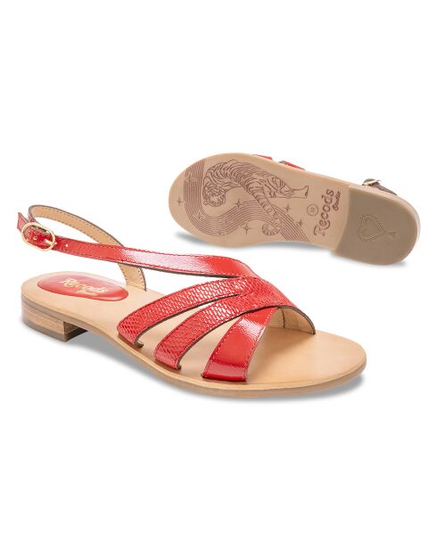 Sandales en Cuir Joan rouges