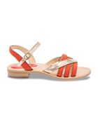 Donkeroranje leren sandalen van Barbra