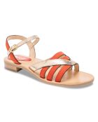 Donkeroranje leren sandalen van Barbra