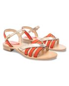 Donkeroranje leren sandalen van Barbra