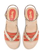 Donkeroranje leren sandalen van Barbra