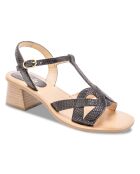 Sandalias Georgia de piel de serpiente negra