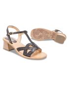 Sandalias Georgia de piel de serpiente negra