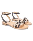 Marlena Ledersandalen in Schwarzgold