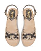 Marlena Ledersandalen in Schwarzgold