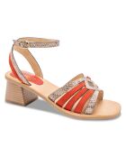 Anna Snake oranje leren sandalen