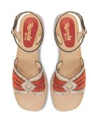 Anna Snake oranje leren sandalen