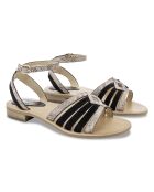 Aretha Black Snake Ledersandalen