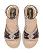 Aretha Black Snake Ledersandalen