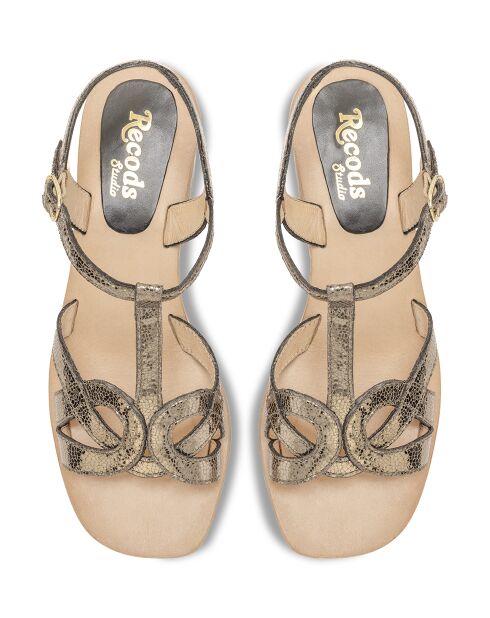 Sandalias Georgia de piel en bronce