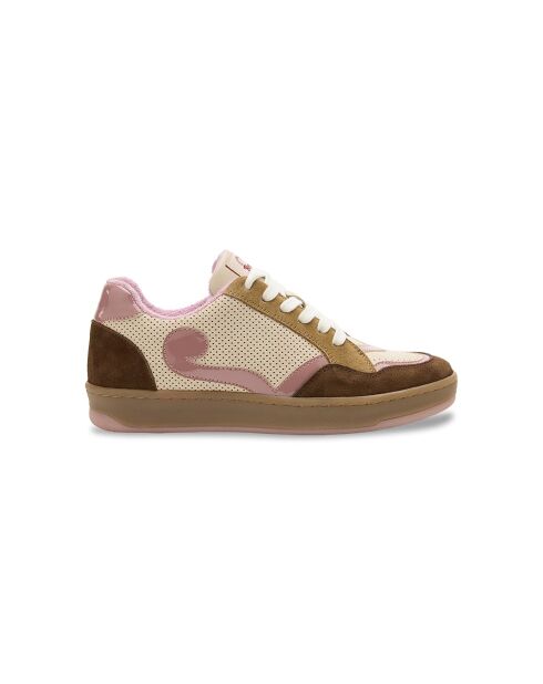 Sneakers Cyndi Coffee aus rosafarbenem Leder