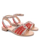 Sandali Aretha Snake in pelle arancione