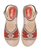 Sandali Aretha Snake in pelle arancione