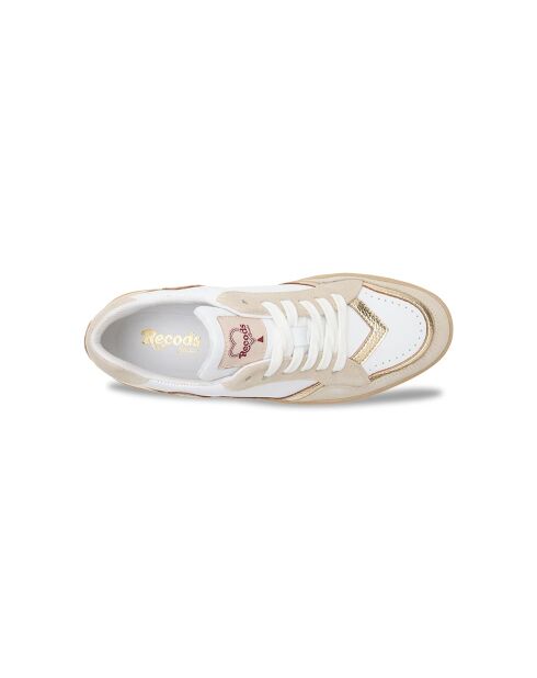 Cyndi witgouden leren sneakers