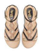 Schwarze Sandalen aus mehrfarbigem Leder von Janis