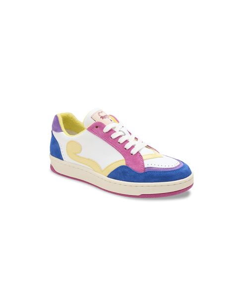 Baskets en Cuir Cyndi fuchsia jaune