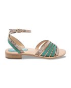 Sandalias de piel verde Aretha Snake