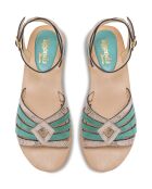 Sandalias de piel verde Aretha Snake