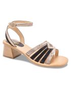 Sandalias Anna Black Snake de piel
