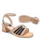 Sandalias Anna Black Snake de piel