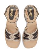 Sandalias Anna Black Snake de piel